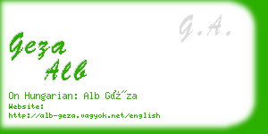 geza alb business card
